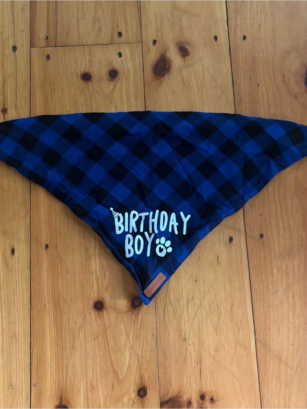 Adoggo Birthday Boy Buffalo Plaid Dog Bandana
